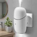 Essential Oil Diffuser for Home, Cold Waterless Diffuser with Low/High Switch, Plug in Diffuser with Night Light, Quiet Wall Aromatherapy Diffuser for Living Room, Bedroom, Bathroom, White
