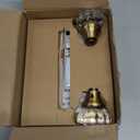 Amylove 2 Set Glass Door Knobs Mortise Style Fluted Crystal Antique Door Knobs with Spindle Antique Doorknobs for Home Interior(Gold,Basic)