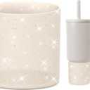 Silicone Boot Compatible with Sinple Midern 24/30/40 oz Tumbler with Handle/Trek Pivot, Protective Anti-Scratch Bottle Bottom Sleeve Cover Compatible with Sinple Midern Tumbler (Bling Almond Birch)