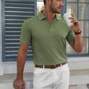 COOFANDY Mens Polo Shirt Short Sleeve Moisture Wicking Quick-Dry Golf Polo Athletic Tennis Collared T-Shirts (S)