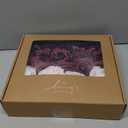 Ling's moment Artificial Flowers Fake Silk Roses Faux Foam Dahlia Gardenia Combo for DIY Wedding Bouquets Centerpieces Arrangements Bridal Shower Party Home Decorations, Marsala & Dusty Rose, 24pcs