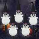 Solar Halloween Pathway Lights Outdoor Decorations5 Pack Ghost Garden Stake Lights, Waterproof LED Walkway Lights for Outside Patio Yard Halloween Decor (Cool White Ghost)