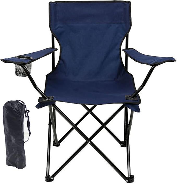 Portable Camping Chair Outdoor Folding Chairs with Arm Rest Cup Holder Carry Bag,Leisure Fishing Chair Lightweight Lawn Chair for Sports Picnic Hiking