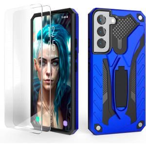 Kitoo Made in USA Defender Designed for Samsung Galaxy S22 Eco-Friendly Case with Kickstand and Screen Protector, Military Grade Shockproof 12ft. Drop Tested - Blue Kitoo Made in USA Defender Designed for Samsung Galaxy S22 Eco-Friendly Case with Kickstand and Screen Protector, Military Grade Shockproof 12ft. Drop Tested - Blue