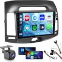 Car Radio for Hyundai Elantra 2007 2008 2009 2010: [2G+64G] 9 inch Car Stereo with Wireless Carplay Android Auto, Touch Screen Upgrade for Elantra with GPS Bluetooth WiFi SWC FM RDS DSP