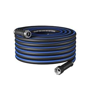 DEWENWILS Garden Hose 5/8" 50ft, Heavy Duty, Flexible, Lightweight Hybrid Water Hose with Swivel Handle in Solid Aluminum Fittings, No Kink, CE & RoHS Listed