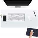 24 X 60 Inch XL Desk Pad Protector Clear Desk Mats Blotter on Top of Desks for Laptop Computer Keyboard PVC Vinyl Large Desktop Writing Mat Cover With Mouse Pad Transparent Waterproof Wipeable Plastic