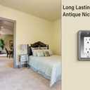 Henne Bery Rope Edge Decorative Wall Plate Switch Plate Outlet Cover (Single Decorator, 3 Pack, Heirloom Silver)