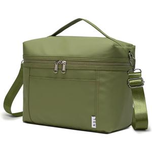 NOL Natural Organic Lifestyle Insulated Lunch Bags for Women Cooler Bag Lightweight Nylon Waterproof Lunch Box For Work (Small (4 Liters), Amy green)