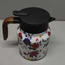 Doresty Tea Pot,Vintage Floral Pattern Tea Pot – Built-In Infuser,Raidley Vintage Floral Pattern Pot,Stainless steel insulated kettle (1000ml)