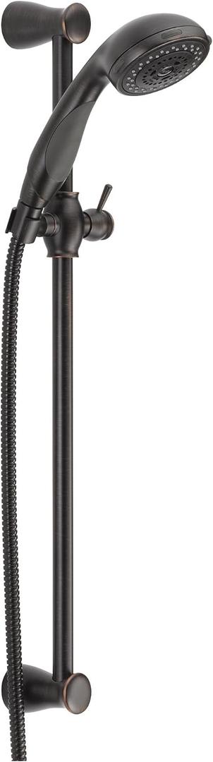 Delta Faucet 3-Spray Touch-Clean Wall-Mount Slide Bar Hand Held Shower with Hose, Venetian Bronze 57014-RB