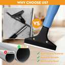 Heavy-Duty Floor Scraper with Long Handle (37''-51.5''), 4-Inch Metal Scraper Cleaning Tool, Comes with 10 Blades, Suitable for Cleaning Walls, Glass, Adhesives, Chewing Gum, and Ceilings, 37in
