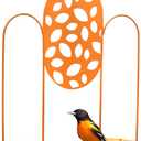 MEKKAPRO Temple Oriole Feeder for Outdoors, Jelly and Orange Metal Bird Feeder, Unique Laser Cut Design and Bright Color, Open Top Hook, UV-Resistant Powder-Coated Steel