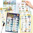 JJPRO Bedtime/Morning/Daily Routine Chart for Kids-Daily Schedule Chart, Bedtime/Morning Checklist for Toddlers,Non-Magnetic Chore Chart Clings to Any Smooth Surfaces-Safari Park