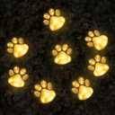 16.8ft Solar Paw Print Lights, Cat Dog Animal Solar String Lights (Set of 8) Outdoor Decoration, Warm Up Your Pet and Make The Garden More Vibrant and Lovely, a Gift for Pet Lovers