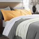 P Pothuiny 2-Piece Satin Pillowcases Queen Size Luxury Gold Silky Satin Pillow Cases for Hair and Skin, Wrinkle Fade Resistant, Pillow Cover with Envelope Closure