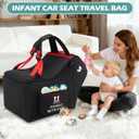 RAINSMORE Infant Car Seat Travel Bag for Airplane Compatible with All Nuna Pipa Car Seat and Base Chicco KeyFit 30 and Base Padded Car Seat Backpack for Travel Carseat Gate Check Bag with Side Pocket
