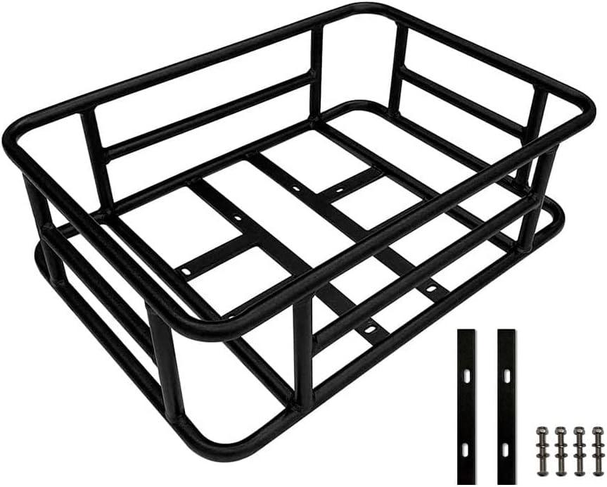 Jasion Ebike Rear Basket Classic Hollowed-Out Bottom, Large