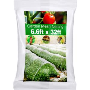 Wohohoho Garden Insect Mesh Netting 6.6ft x 32ft (2m x 10m), 1mm Ultra Fine Plant Covers for Garden Protection. Mosquito Net Pest Barrier for Vegetables Fruits Greenhouse Row Cover Raised Bed Barrier