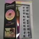 KISS imPRESS Falsies Self Adhesive Eyelashes, Press On Lashes, 12mm-14mm Natural Volume Lashes, Black, No Glue Needed, Invisible Band, 36 Lash Clusters & Non-Stick Applicator - Natural