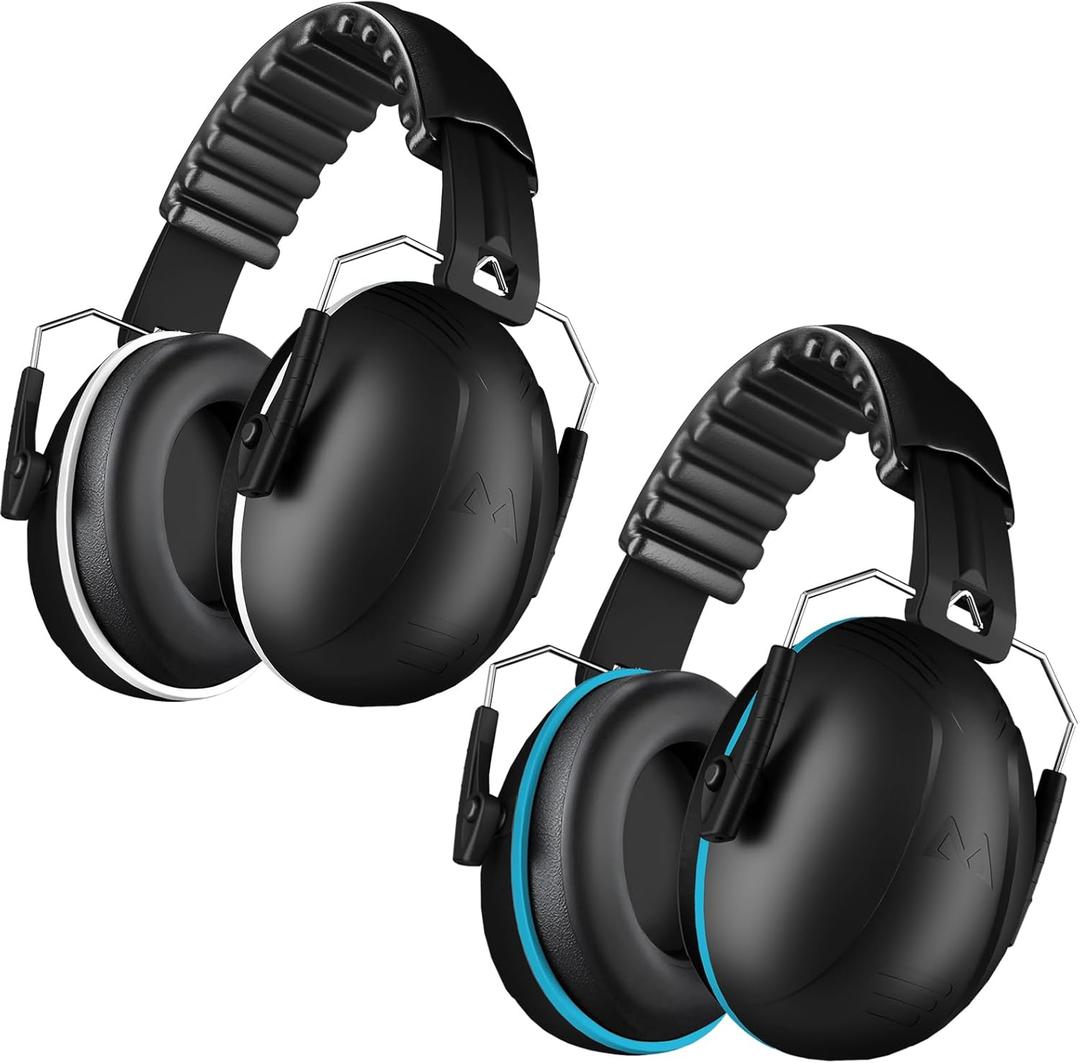 Noise Cancelling Ear muffs for Shooting Ear Protection, SNR 35dB Noise Reduction Headphones for Adult Kids Autism, Adjustable Sound Proof Hearing Protection for Shooting Mowing (Blue & White)