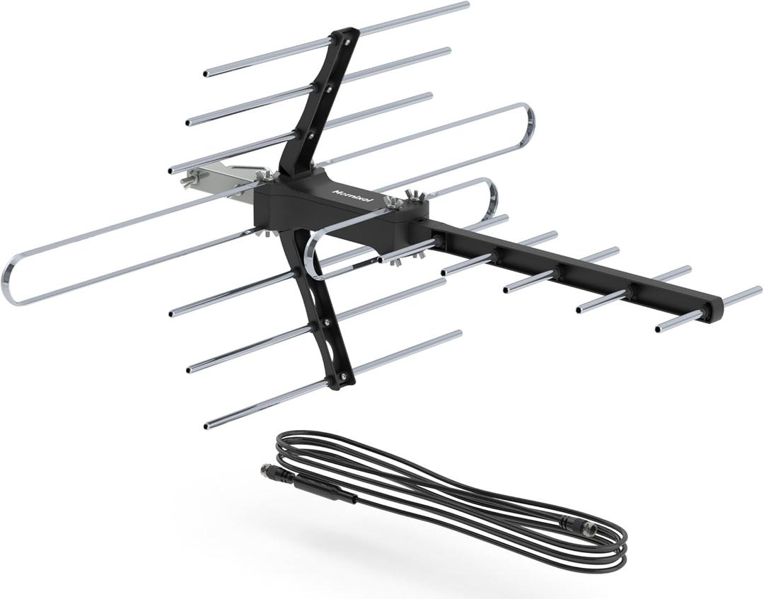 Outdoor TV Antenna, 70-Mile Range Digital TV Antenna, Easy No-Tools Installation, Weather-Resistant, Mountable Antenna for 4K, 1080P, HD Local Channels, Supports Smart TVs