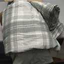 MaiRêve Plaid Full Comforter Sets, Green Grid Farmhouse Bedding Set Bed in A Bag, Classic Checkered Comforter Sets with Fitted & Flat Sheet, Pillowcases & Shams(Green, 80"x90")