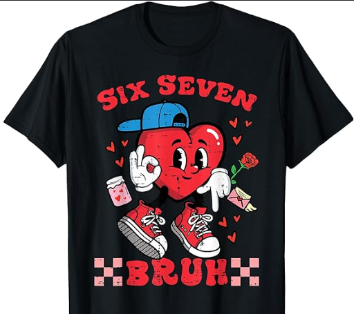 Six Seven Meme T-Shirt, Black (Size M Youth)