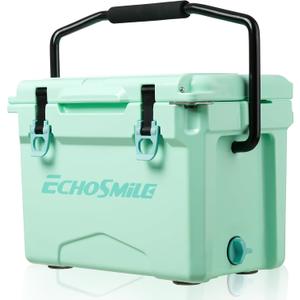 EchoSmile 25 Quart Rotomolded Hard Cooler | Leakproof Seal Quick Drain Design Heavy-Duty Build Non-Slip Feet
