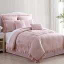 Modern Threads Antonella 8-Piece Pleated Comforter Set Queen, Mauve