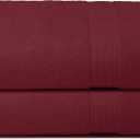 Belizzi Home Premium Cotton Oversized 2 Pack Bath Sheet 35x70-100% Pure Cotton - Ideal for Everyday use - Ultra Soft & Highly Absorbent - Machine Washable - Burgundy