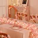 Sunm Boutique 12 Pcs 70.8 Ft Artificial Cherry Blossom Flowers, Faux Lighted Cherry Blossom Garlands, Fake Hanging Silk Flowers Garlands Vines for Home Wedding Party Decor, Pink