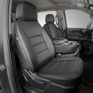 EKR Silverado Seat Covers Custom Fit for (Crew Cab) 2014 2015 2016 2017 2018 Chevrolet Silverado 1500 & HD 2500/3500 WT/LS/LT/LT/High Country/Custom,Faux Leather (Black) (2014-2018,4 DR,Rear Row 40/60 Split W/Armrest)