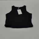 Colorfulkoala Women's High Neck Tank Tops Body Contour Sleeveless Crop Double Lined Yoga Shirts (Medium, Black)
