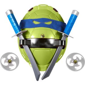 Superhero Ninja Cosplay Costume with Toy Weapons, Eye Masks and Shell for Kids Children (Blue)
