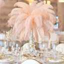 Maitys 90 Pcs Large Natural Ostrich Feathers Bulk 14-16 Inch (35-40cm) 12-14 Inch (30-35cm) 10-12 (25-30cm) Ostrich Feathers Plumes for Centerpieces Wedding (Champagne)