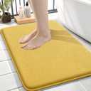 OLANLY Thick Memory Foam Small Bathroom Rugs 24x16, Extra Soft Absorbent Bath Rug, Quick Dry Bath Mats, Non-Slip, Machine Washable Carpet for Bathroom, Tub and Shower, Home Decor Accessories, Yellow