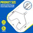 WB44X10009 Range Oven Bake Element Compatible with GE General Electric Hotpoint RB525GV4 JBC27BY2 JBP61WB2WW, WB44X10009 Oven Bake Heating Element 240V 2585W Replace AP2031061 260864 PS249344