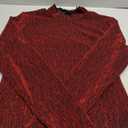 YYA Women's Sparkly Tops for Women Ruffle Sparkly Shiny Turtle Neck Shirts Long Sleeve Slim Fitted Tops S-XXL (Red)