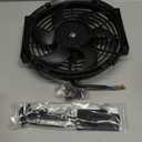 10" inch Slim Fan Push Pull Electric Radiator Cooling Fans 12V Mount Kit Unversal Black
