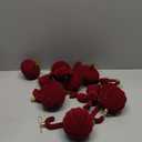 Peryiter 24 Pcs Red Flocked Candy Ornaments Burgundy Velvet Ornaments for Christmas Tree Hanging Decoration Candy Cane Red Xmas Balls Lollipop Tree Decoration for Home Festival Holiday Decor Gifts