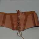 SUOSDEY Lace-up Cinch Bustiers Corset Belt for Women, Elastic Tie Waspie Wide Costume Waist Belt for Renaissance Halloween (Waist Size 45-49 inch)