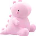 VHYHCY Cute Dinosaur Plush Toys, Fat Dinosaur Stuffed Animals Dolls, Soft Plush Dino Plushie, Birthday Gifts for Kids Girls Boys Pink 12 inch