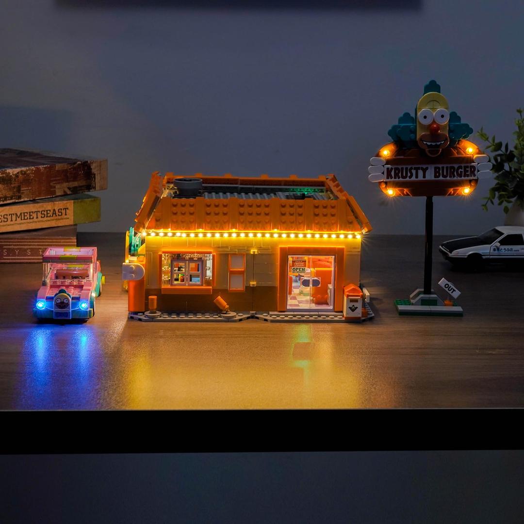 LocoLee Light kit Compatible with Lego 10352 The Simpsons: Krusty Burger - No Model Only Light, LED Lighting Accessories Compatible with Lego 10352 Krusty's Burger Joint (RC Version)