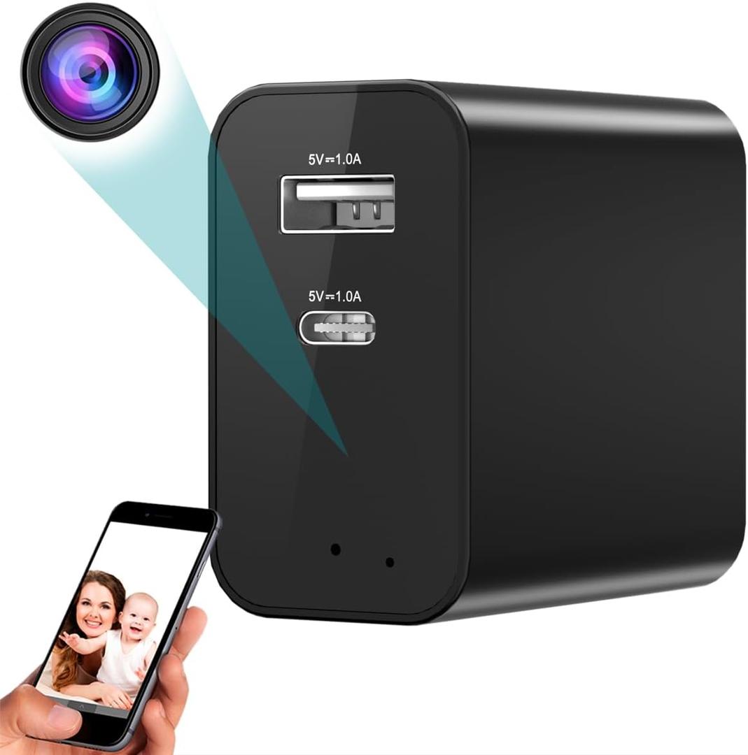 160 Wide Angle 4K HD Charger Camera with Motion Detection, App Remote Control and 24/7 continuou,Not Support 5G WiFi