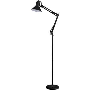 Bostitch Office VLF100F Swing Arm Metal Floor Lamp, 72" Tall with Multi-Joint Adjustment, Includes Replaceable LED Bulb (VLF), Black