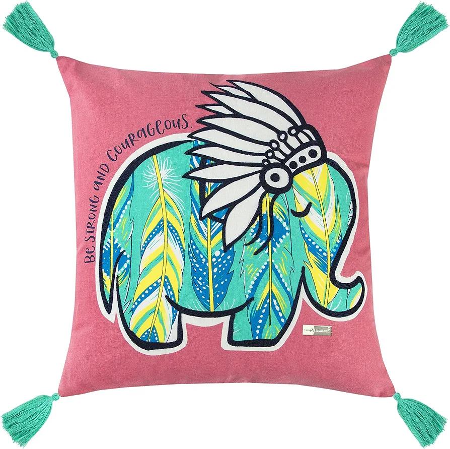 Rizzy Home | T13475 | Poly Fill Decorative Pillow | 18"x18" Light Blue Animal Print