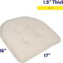 Sweet Home Collection Chair Cushion Memory Foam Pads Tufted Slip Non Skid Rubber Back U-Shaped 17" x 16" Seat Cover, 6 Count (Pack of 1), Pinstripe Taupe