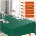 20 Pack Dark Green Rectangle Plastic Tablecloth, 54"x 108" Disposable Table Cloth Party Table Cover, Plastic Table Cloth for Birthday Wedding Party