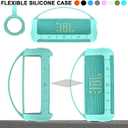 JCHPINE Silicone Cover Case for JBL Flip 6 Portable Bluetooth Speaker, Protective Carrying Holder for JBL Flip 6 Speaker Accessories (Teal Case)